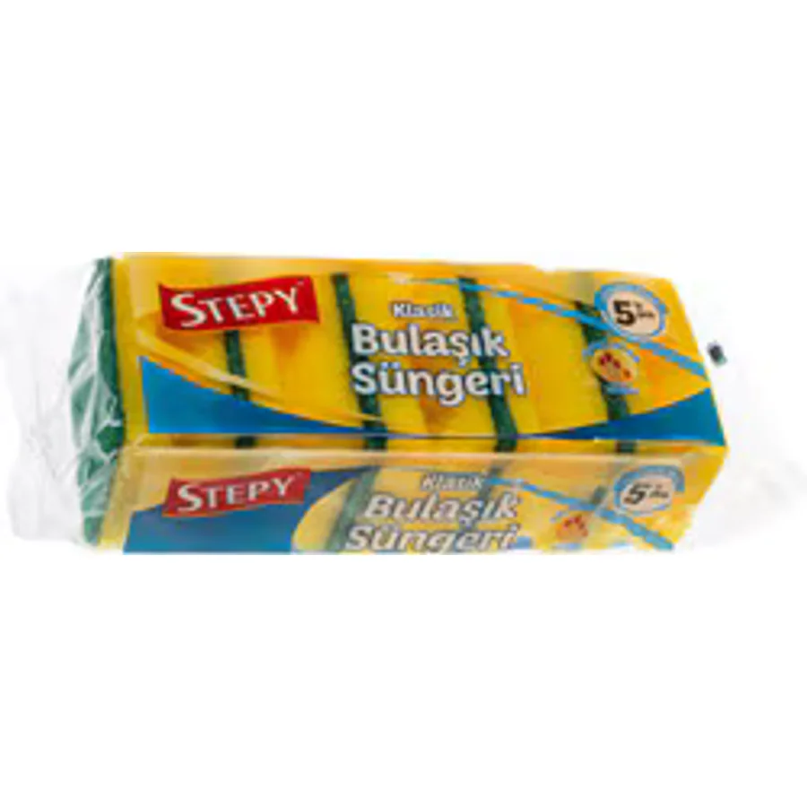Stepy 5'li Oluklu Bulaşık Süngeri