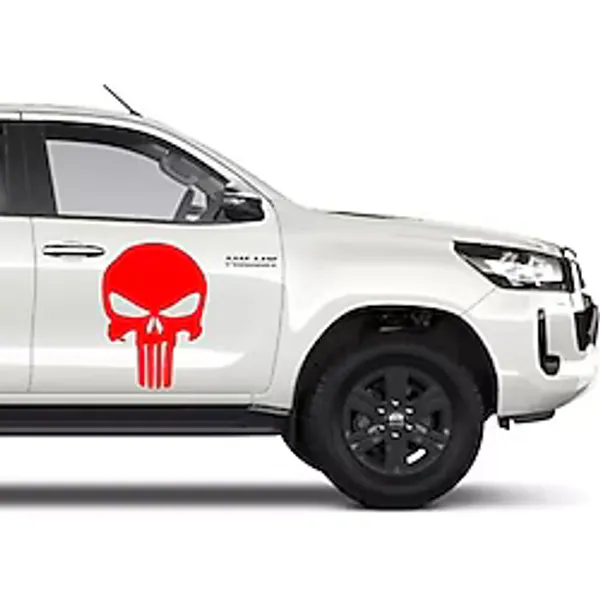 Sticker Usta Punisher Kurukafa Araba Oto Motosiklet Karavan Sticker 00490 - 25x18 Cm - Kırmızı