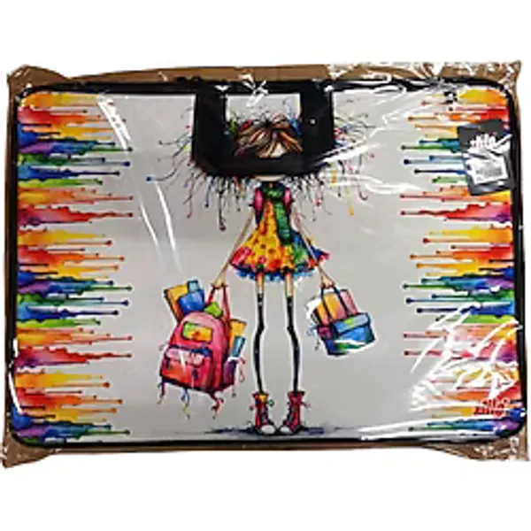 Stilo Kumaş Resim & Proje Çantası (35X50) Desenli (35x50) ( Runaway Girl Student) - Çok Renkli - Proje Resim Çantası