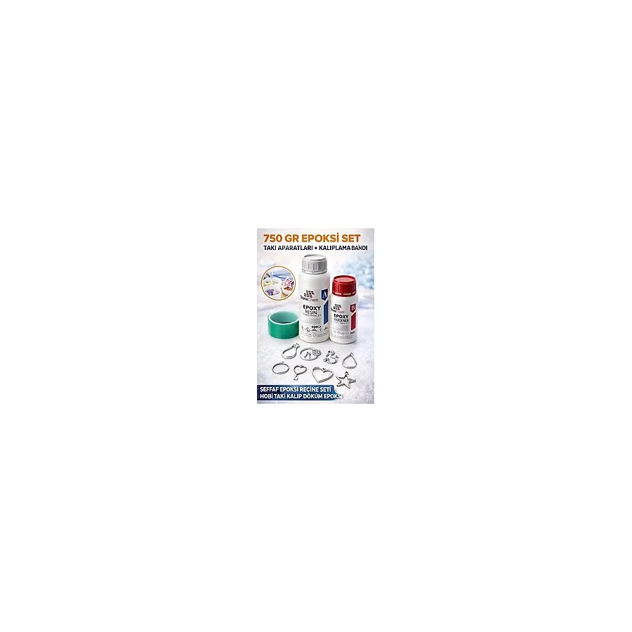 Stonechem Epoksi Takı Seti 750 Gr Epoksi, Bant Ve 8 Adet Krom Takı Aparatları