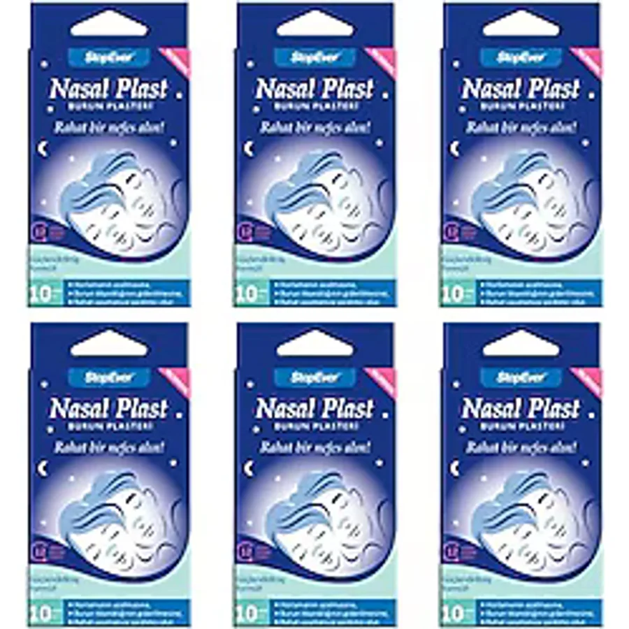 Stopever Nasal Plast, Nefes Açici Bant, Normal Boy 6 Paket (6 x 10 Adet)