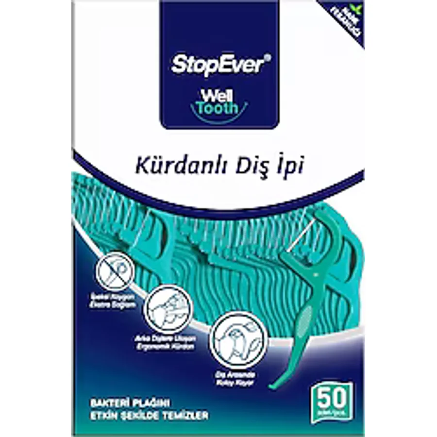 StopEver Well Tooth Nane Ferahlığı 50'li Kürdanlı Diş İpi