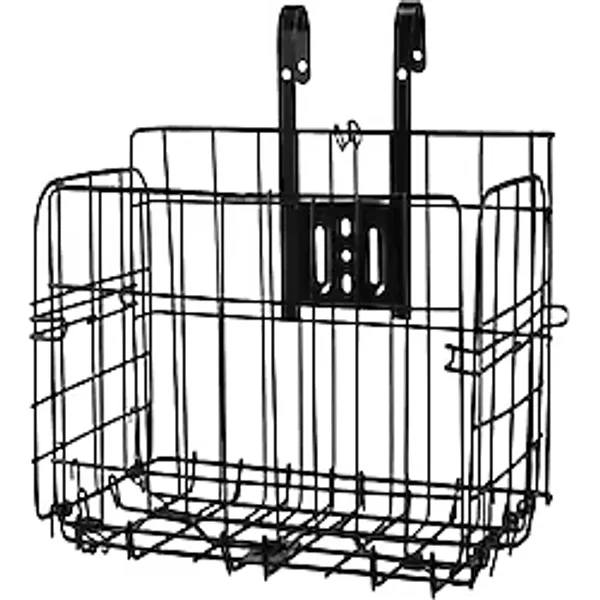 Store SN-37894 Katlanabilir Bisiklet Sepeti Metal Tel Gövde 34X20X23CM Pratik Taşıma Sepeti - 0 - 19 lt - 00-Siyah - Beyaz