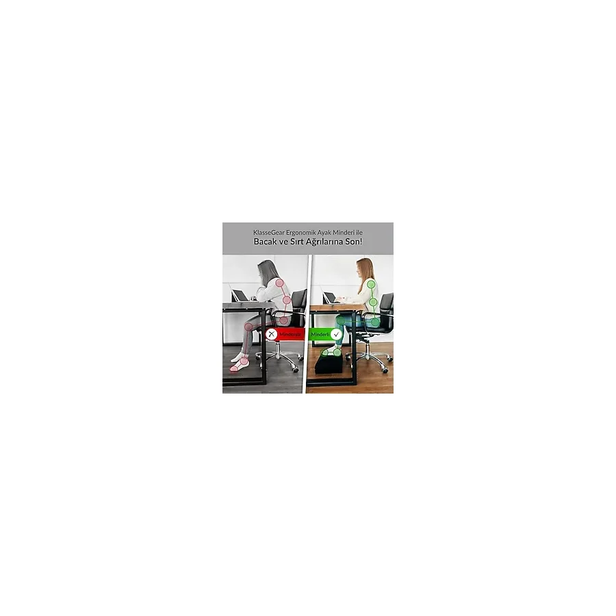 Storemax Ergonomik Visco Ayak Minderi, Oyun Koltuğu ve Ofis Koltuğu İçin Anti Alerjen Ayak Yastığı, Ayak Koyma Yeri Taburesi, Çok Amaçlı Rahatlatıcı Yarım Silindir Iki Parça Masa Altı Ayak Desteği - 0