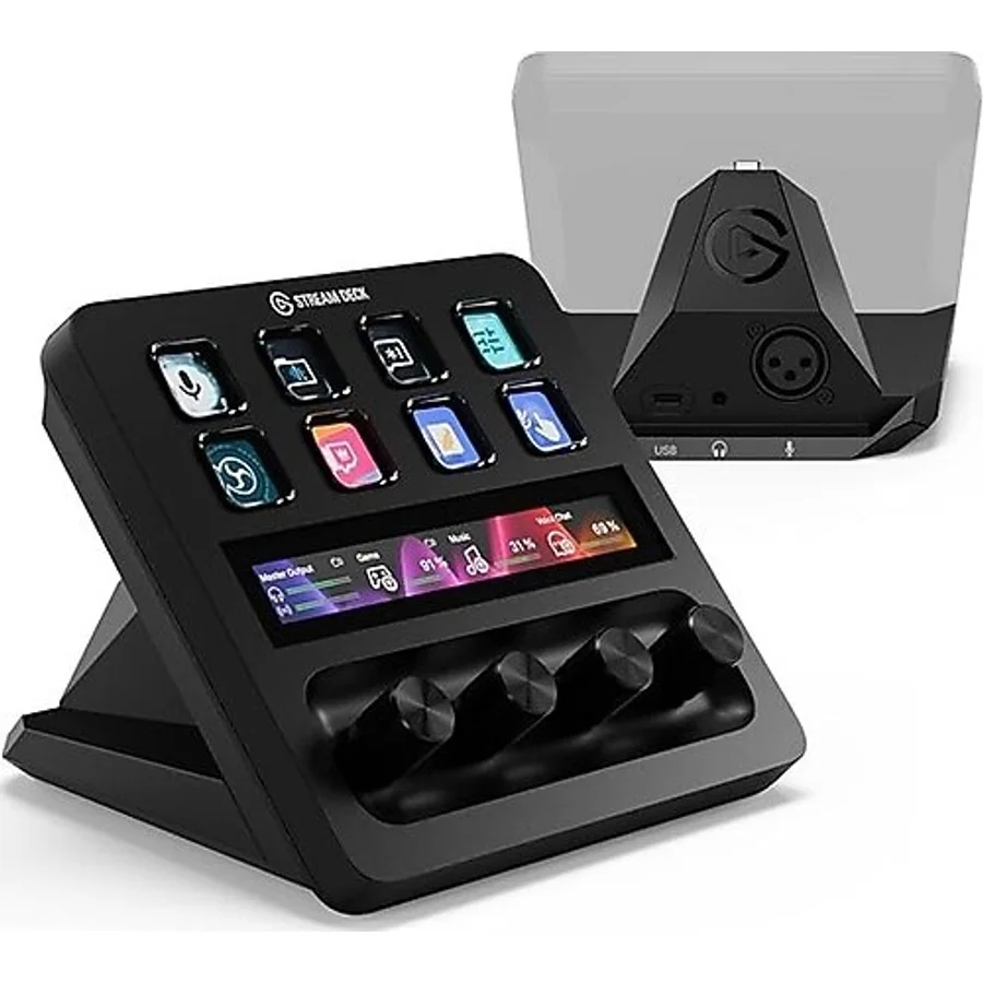 Stream Deck + Xlr - Ses Mikseri ve Denetleyici, Arka Xlr'den Usb'ye Mikrofon Arayüzü, Podcasting, Yayın, Içerik Oluşturucular, Kadranlar ve