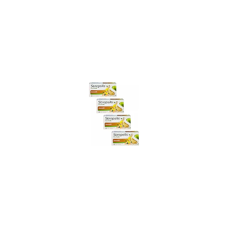 Strepsils Herbal Zencefil Aromalı 16'lı Pastil 4 Adet
