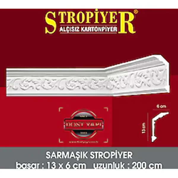 Stropiyer Alçısız Kartonpiyer Sarmaşık Modeli 10 Adet = 20 Metre