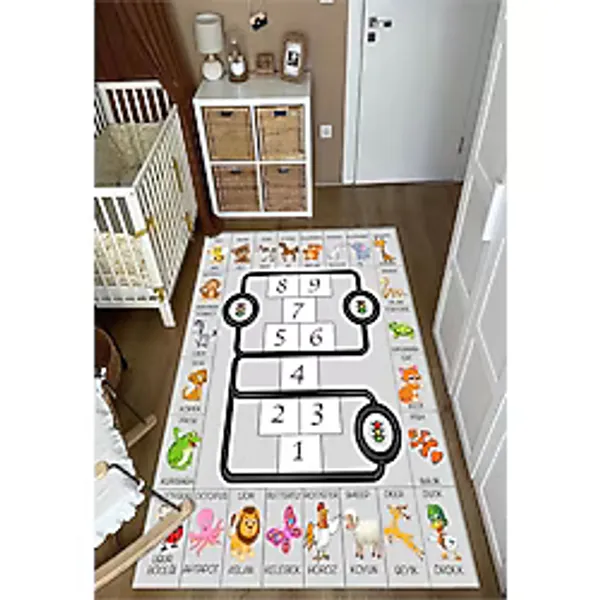 Sty Home Öğretici Ingilizce Seksek Çocuk Oyun Halısı Kaymaz Makinede Yıkanabilir Eğitici Bebek Ve Çocuk Odası