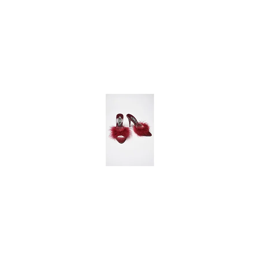 STYLE G&C COLLECTION TÜYLÜ TOPUKLU KADIN GELİN ÇEYİZ TERLİĞİ GC225 (BORDO, EU Ayakkabı Beden Sistemi, Yetişkin, Sayısal, Orta, 38)