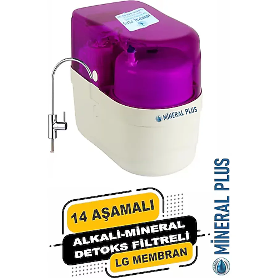 Su Arıtma Cihazı 14 Aşamalı - Alkali - Mineral Detoks Filtreli - LC Membran Yeşil Beyaz