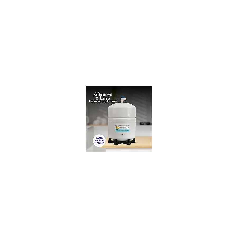 Su Arıtma Cihazı Su Tankı 2.2 Galon 8 Lt Tank Vanası Hediye!