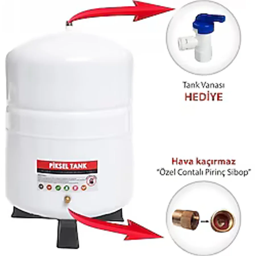 Su Arıtma Cihazı Tankı 2.2 Galon 8 Litre Metal Tank