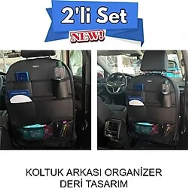 Subaru Impreza Araç Içi Deri Koltuk Arkası Organizer 2'li Set Düzenleyici Siyah Siyah