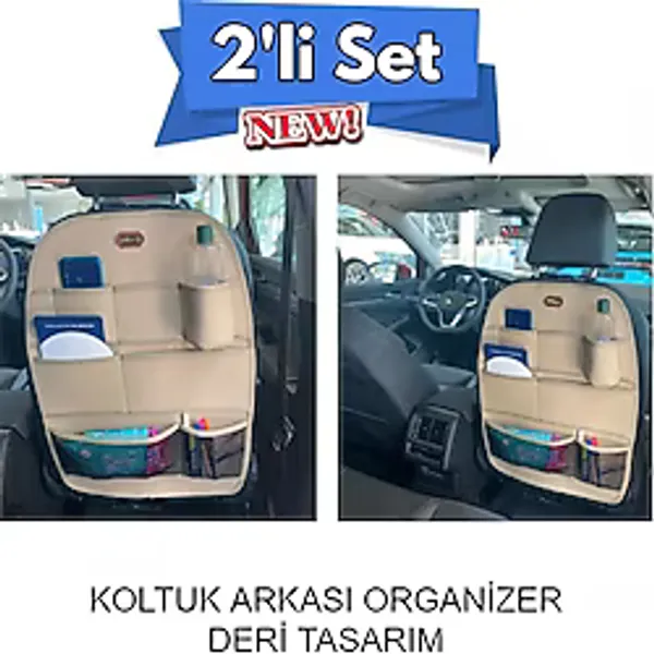 Subaru Outback Araç Içi Deri Koltuk Arkası Organizer 2'li Set Düzenleyici Bej Bej