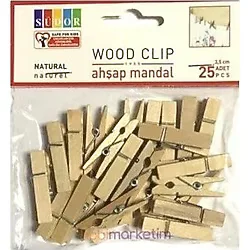 Südor Ahşap Mandal Büyük 3.5cm Natural 20LI BS129