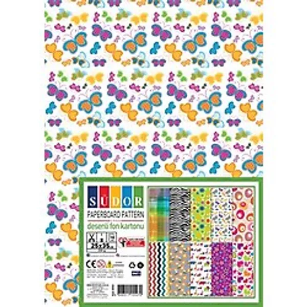 Südor Desenli Fon Kartonu 25x35 250gr 10 lu EK02