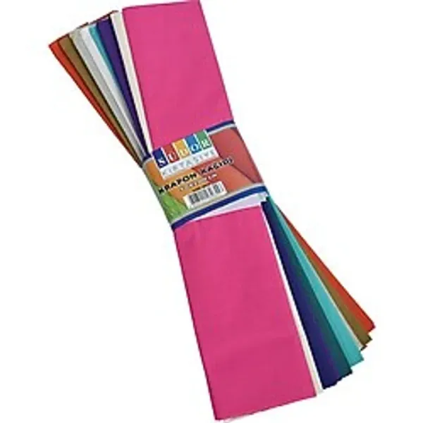 Südor Krapon Kağıdı - 10 Parça Canlı Renkler, 50x200 cm, Düz Desen