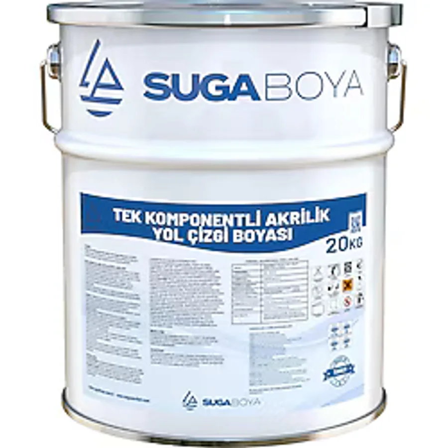 Suga Tek Komponentli Akrilik Yol Çizgi Boyası 20 Kg