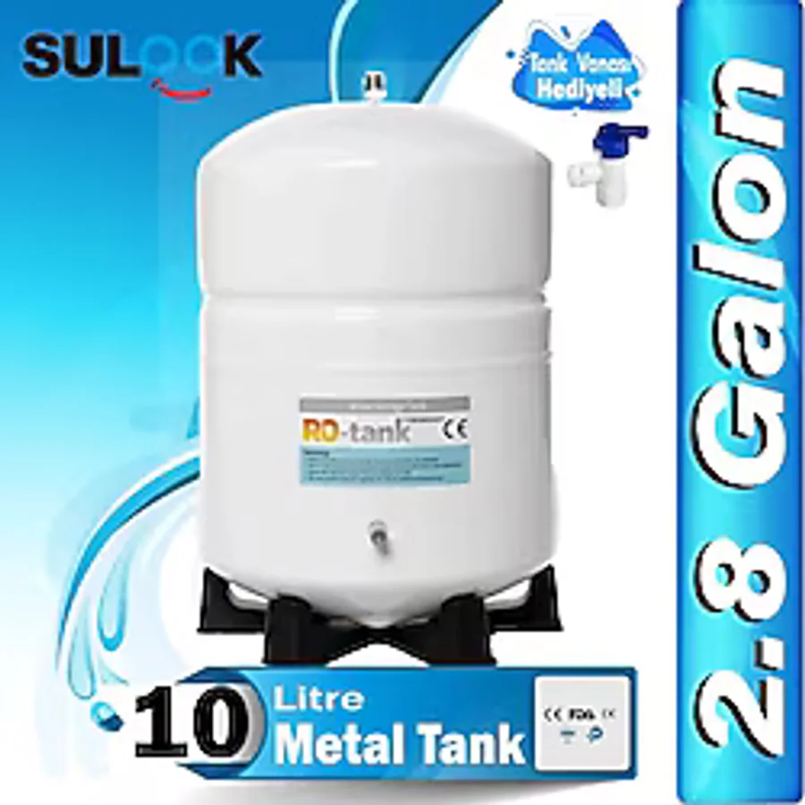 SULOOK Su Arıtma Deposu,su Arıtma Tankı (2.8 GALON) 10 Litre Metal Tank Flt20231308