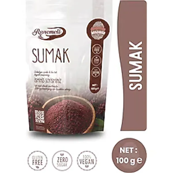 Sumak 100 Gr - Öğütülmüş Sumak Baharatı, Ekşi Aromalı, Salata, Kebap Ve Yemekler İçin