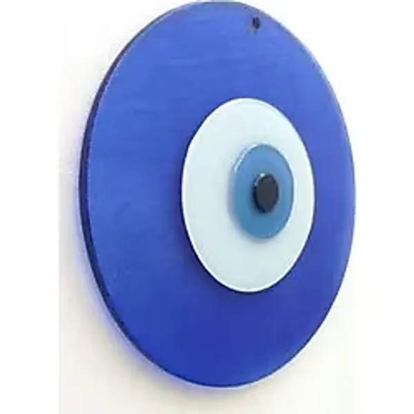 SUME Büyük Boy Cam Nazarlık Nazar Boncuğu Lüks Kalite 20 cm Çap El Işi Turkuaz Mavi Göz