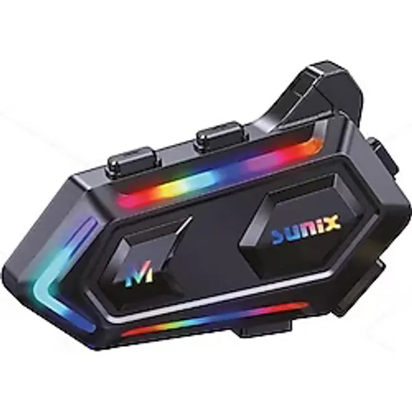 Sunix Ipx6 Su Geçirmez 1000 Mah Rgb Led Efektli Intercom Motosiklet Kask Kulaklığı Ntr-102