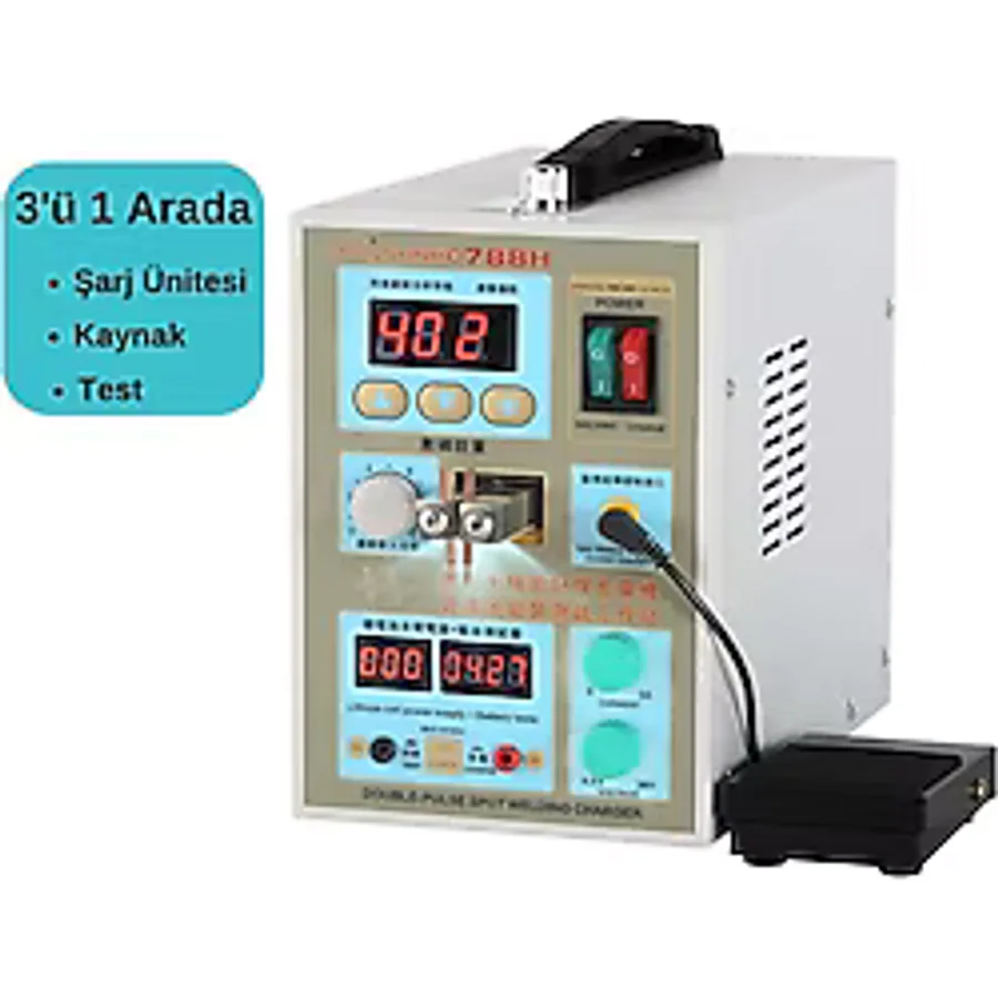 Sunkko 788h Çift Darbeli Nokta Led Pil Test Ve Şarj Fonksiyonlu Pil Punta Kaynak Makinesi