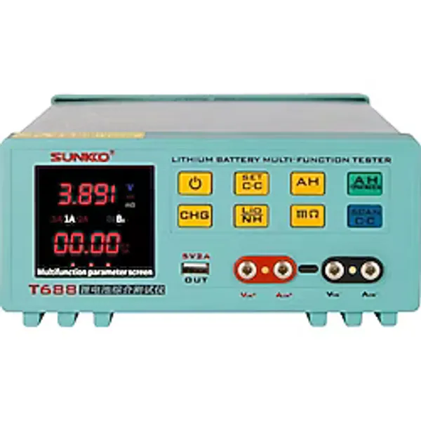 Sunkko T-688 55V Lityum Pil Test Cihazı 18650 Lityum Pil Direnç Akım Aleti 0-84 Volt Arası