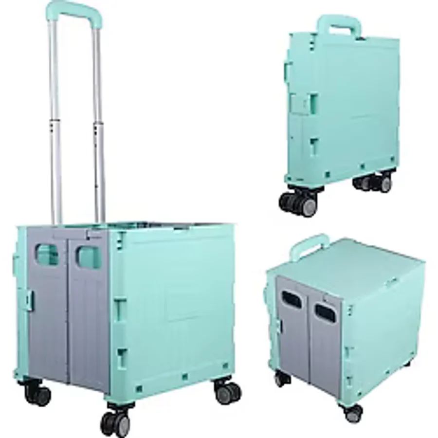 Sunup Sn-26966 Katlanabilir Market Pazar Kamp Tekerlekli Alışveriş Arabası 60Kg Kapasiteli