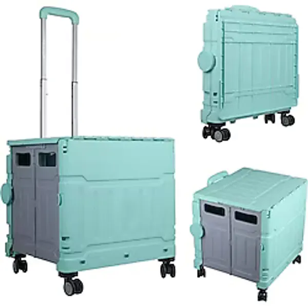 Sunup Sn-26968 Katlanabilir Market Pazar Kamp Tekerlekli Alışveriş Arabası 60Kg Kapasiteli
