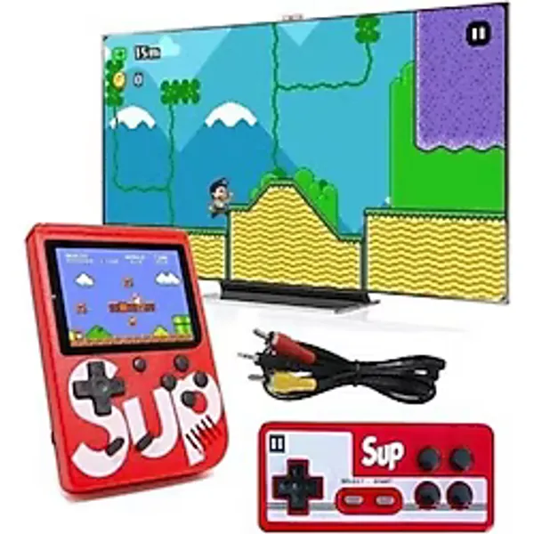 Sup Kırmızı Çift Kol 400 Nostalji Oyunlu Mini Atari