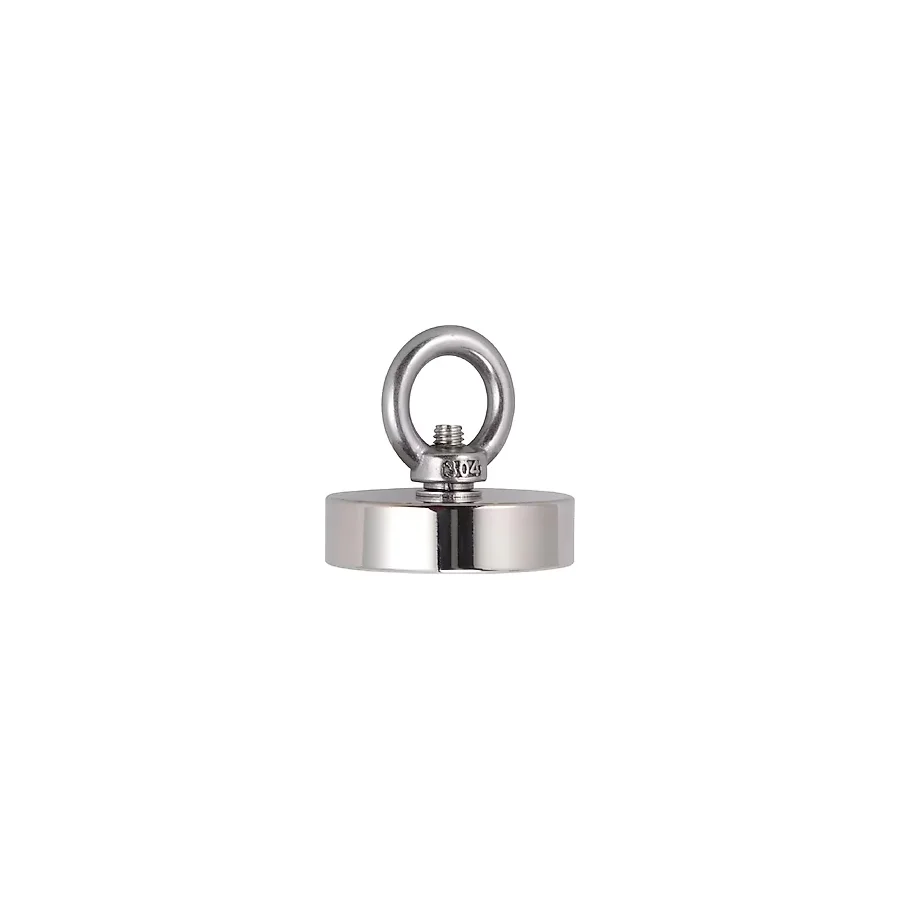Süper Güçlü 60 Mm Çap Halkalı Büyük Neodyum Pot Mıknatıs, Magnet Fishing, Kurtarma Mıknatısı