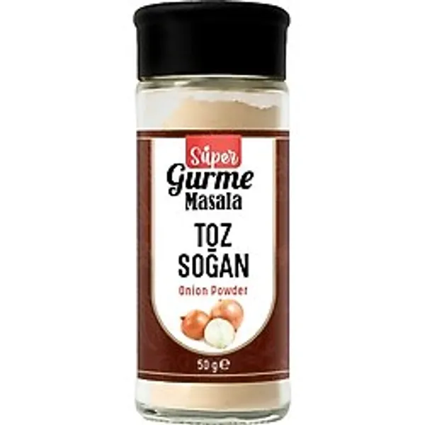 Super Gurme Masala Soğan Tozu 50 gr - Cam Ambalaj - Tuzluklu Kapak - Dried Onion Powder