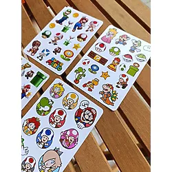 Süper Mario Sticker Etiket Seti 4 sayfa a6 Boy