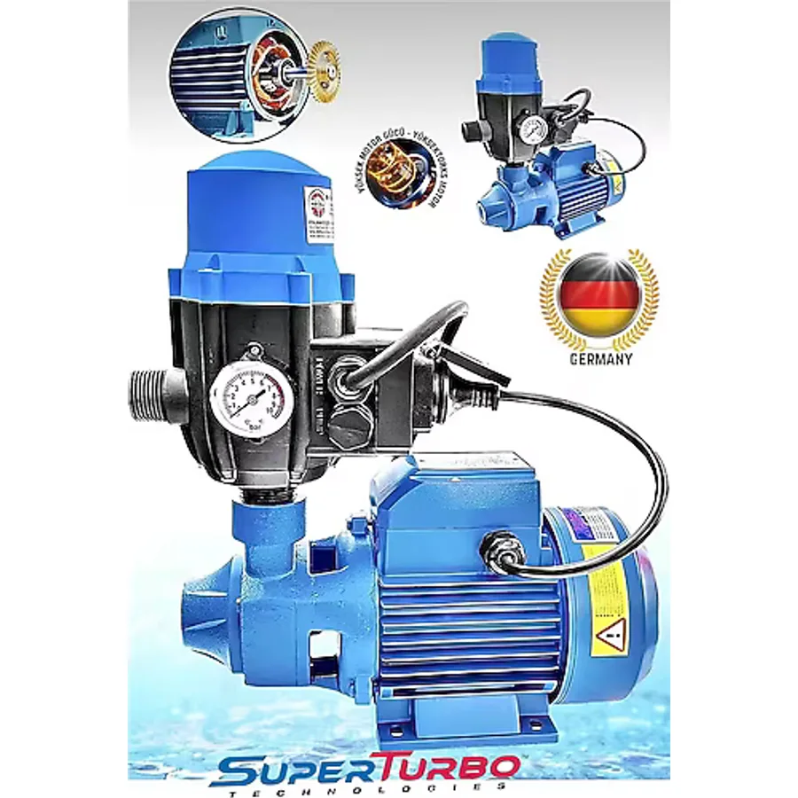 SUPERTURBO Yüksek Performanslı Su Pompası Mini Paket Hidrofor DKM80 1HPX Alman Hidrofor Seti Su Motoru Pompa