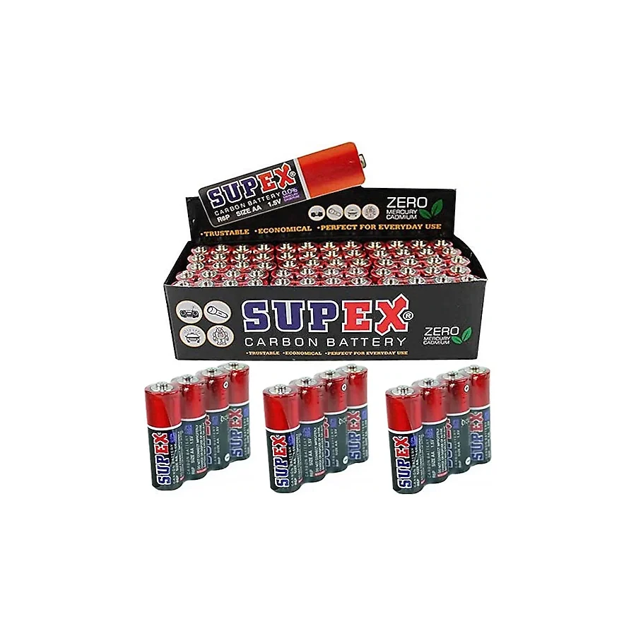 Supex R6 1.5 V 60'lı Çinko Karbon AA Kalem Pil