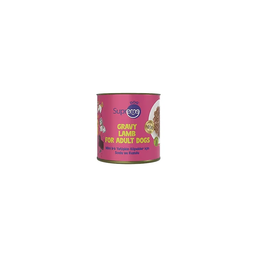 Supreme Dog Gravy Kuzu Etli 200 gr Mini Irk Yetişkin Konserve Köpek Maması