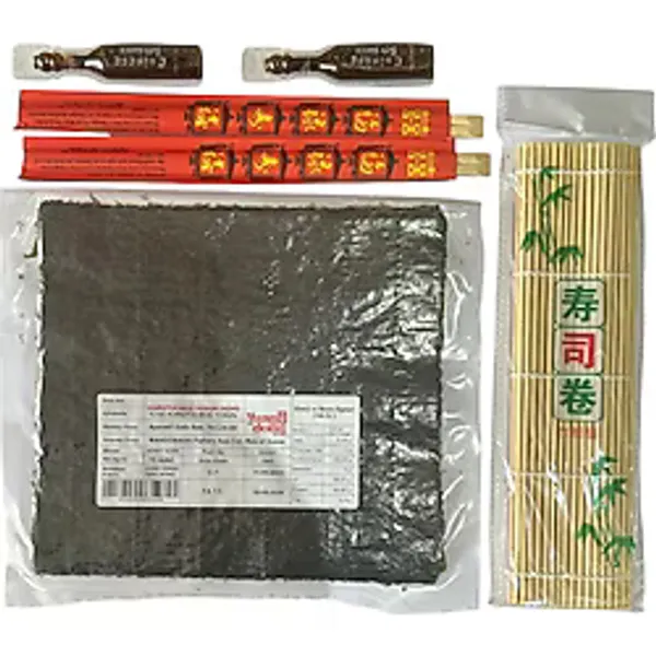 Sushi Seti 1, 5 Yaprak Yosun, Sushi Matı, Chopstick, Soya Sosu, Evde Sushi Yap