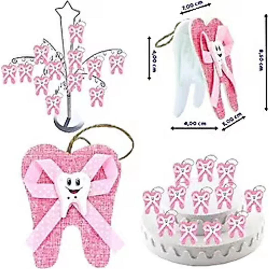 SüSLe Bebek ve Parti Diş Figürlü Çanta - Pembe - 12 Adet