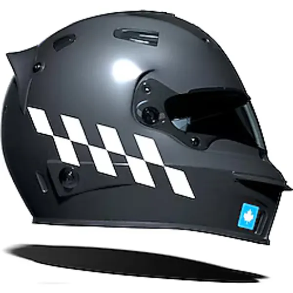 Süt Beyaz Damalı Kask Motosiklet Sticker Takımı Çınar Extreme