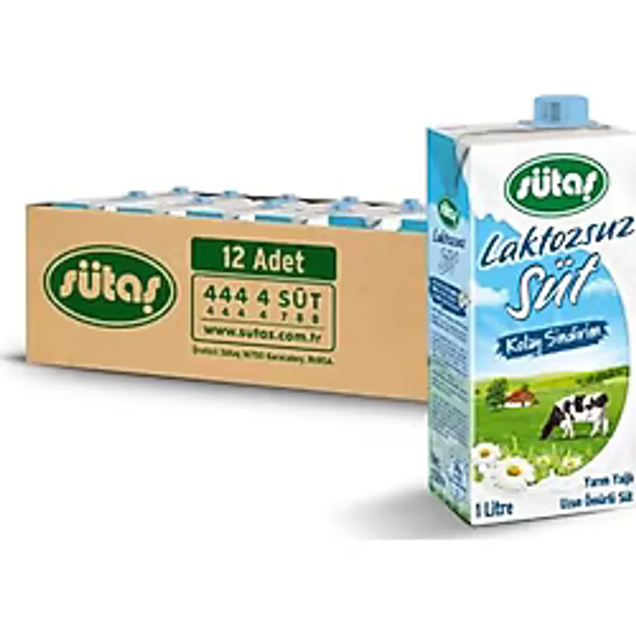Sütaş Laktozsuz Süt 1 L (12 adet)