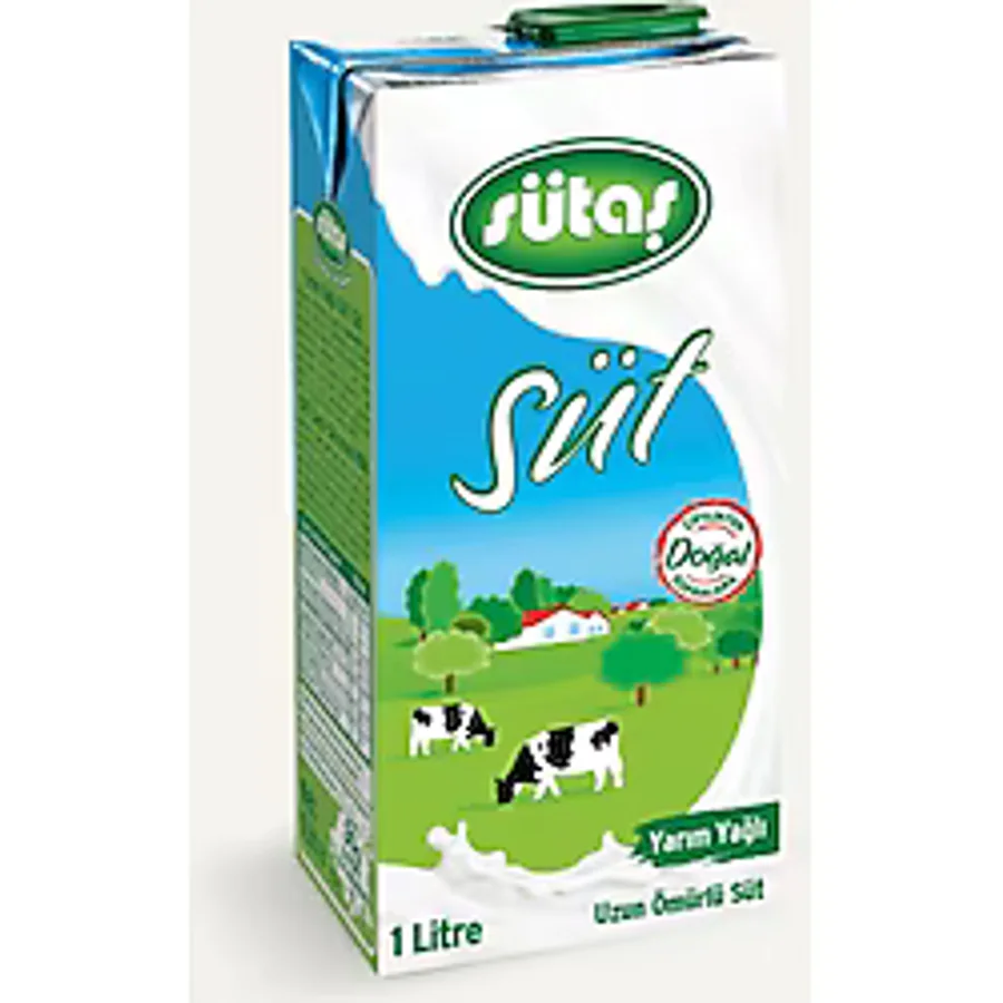 Sütaş Yarım Yağlı 1 lt 12'li Paket Süt