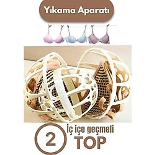 Sütyen Koruyucu Yıkama Aparatı Yıkama Topu X2 Beyaz