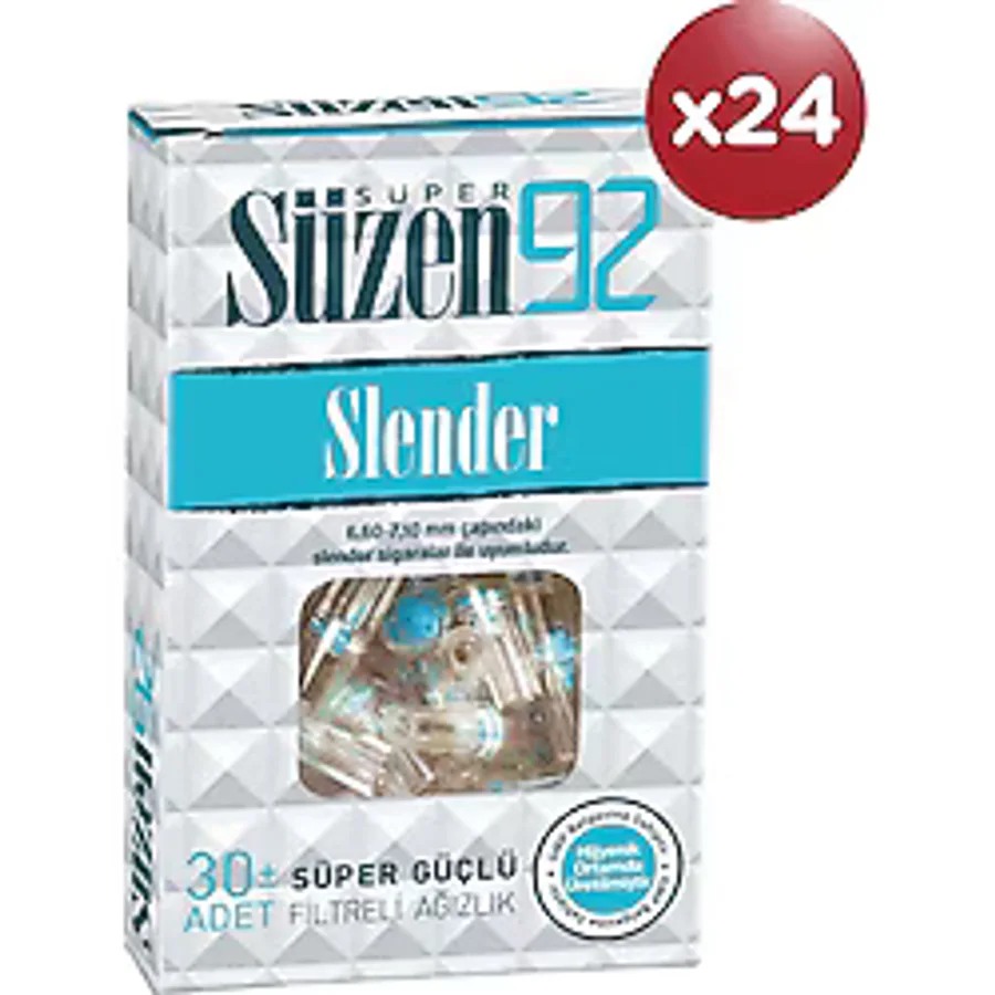 Süzen92 Sigara Ağızlığı Filtresi Slender 30x24 Bundle