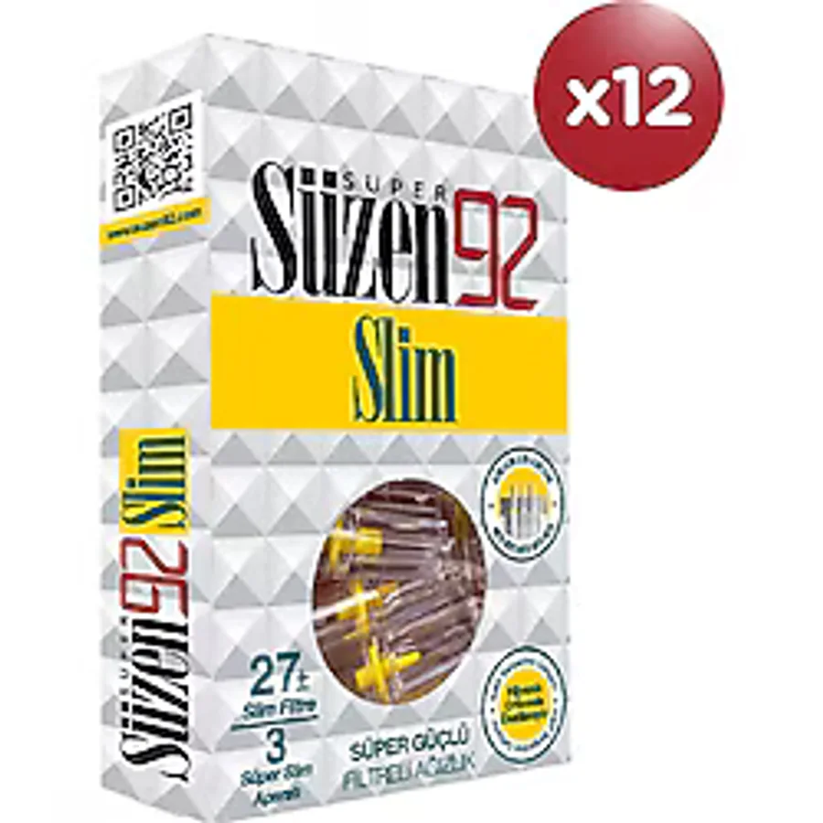 Süzen92 Sigara Ağızlığı Filtresi Slim 27x12 Bundle
