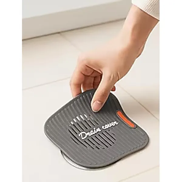 Süzgeçli Gider Kapatıcı Silikon Kapak Mat Banyo Mutfak Lavabo İçin Koku Önleyici Su Geçişine Uygun Kaymaz Kare Tasarım Gider Kapağı Tıpa Mat Yer süzgeci filtresi Duş gideri koruyucu,