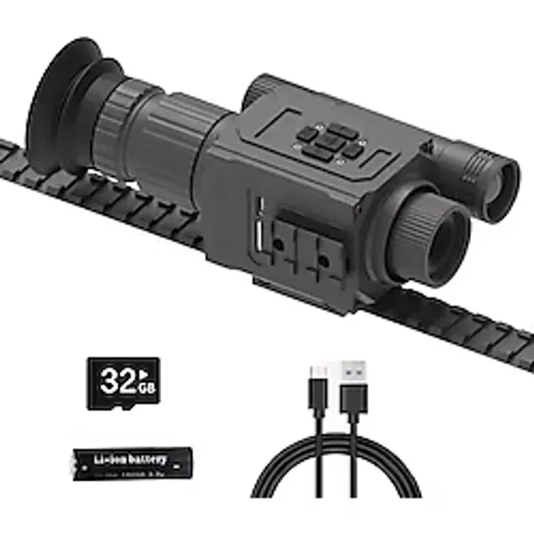 Suzlazyr Megaorei NK008 Avcılık İçin Dijital Gece Görüş Cihazı, 1080P Hd Kızılötesi Tüfek Dürbünü Monoküler Kamera, 5x Dijital Zoom, Dahili 850 Ir Aydınlatıcı