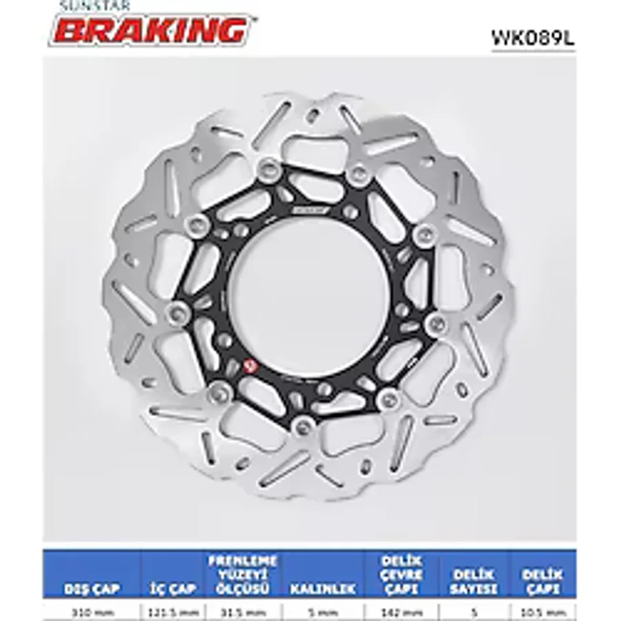 Suzukı Dalgalı Ön Performans Fren Diski Suzukı Hayabusa Gsx-R 1300Cc Ön Sol 2008-2017