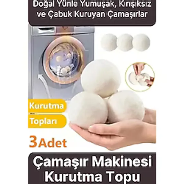 Svein Sürtünme Engellen Kırışıklık Azaltıcı Çabuk Kuruma Yün Çamaşır Makinesi Kurutma Topu Yumuşatıcı 3'lü