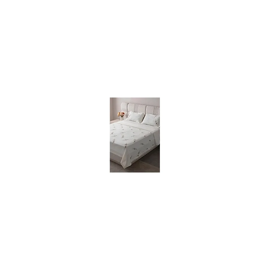 Swita Seren Desen Çift Kişilik Nakışlı Yatak Örtüsü Seti Şönil Kumaş Punch Nakışlı 240X260CM - Antrasit - Gri - 240 x 260 cm